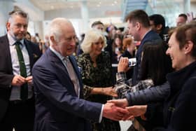 King Charles has visited a cancer centre in London in his first engagement back to public-facing duties since his own cancer diagnosis. (Credit: Suzanne Plunkett/PA Wire)