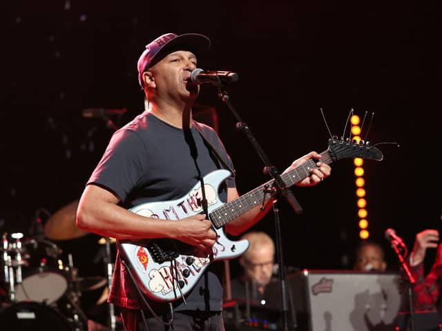 Tom Morello performs onstage during the Eighth Annual LOVE ROCKS NYC Benefit Concert For God's Love We Deliver at Beacon Theatre on March 07, 2024 in New York City. (Photo by Jamie McCarthy/Getty Images for LOVE ROCKS NYC/God's Love We Deliver )