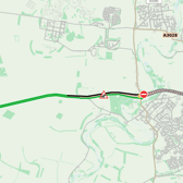 The A303 in Wiltshire has been closed in both directions between the A345 Amesbury and A3028 Bulford. (Credit: Traffic England/National Highways)