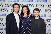 Jonathan Groff, Lindsay Mendez and Daniel Radcliffe attend the Cast Of "Merrily We Roll Along" In Conversation With Josh Horowitz at 92NY on March 28, 2024 in New York City. Radcliffe has finally earned his first Tony nomination after five stints on Broadway (Credit: Getty)