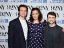 Jonathan Groff, Lindsay Mendez and Daniel Radcliffe attend the Cast Of "Merrily We Roll Along" In Conversation With Josh Horowitz at 92NY on March 28, 2024 in New York City. Radcliffe has finally earned his first Tony nomination after five stints on Broadway (Credit: Getty)