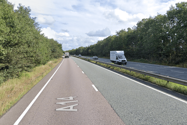 The A14 in Northamptonshire has been closed westbound due to a "police incident". (Credit: Google Maps)
