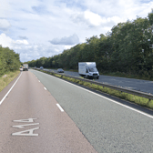 The A14 in Northamptonshire has been closed westbound due to a "police incident". (Credit: Google Maps)