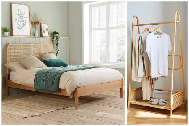 These Insta-worthy, rattan bedroom furniture pieces are both in the Dunelm sale. Picture: Dunelm