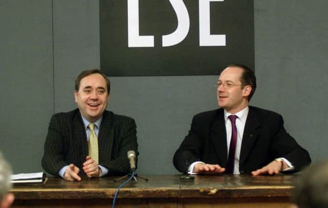 John Swinney, right, and then SNP leader Alex Salmond. Credit: Getty