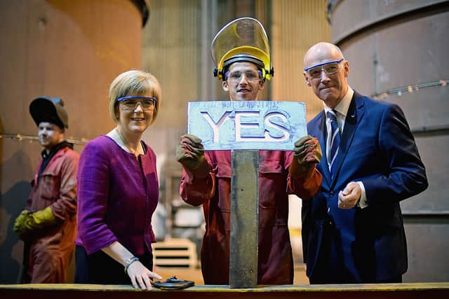 Nicola Sturgeon and John Swinney during the referendum campaign. Credit: Getty