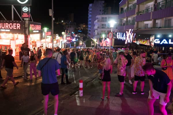 A warning has been issued to UK holidaymakers as popular destination Magaluf in Spain promises to crackdown on crime, drugs and antisocial behaviour. (Photo: AFP via Getty Images)