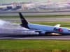 Boeing 767 crashes into runway in emergency landing after landing gear malfunction in shocking CCTV footage