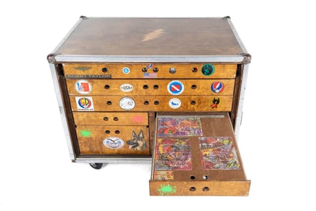 Considered one of the DEAD FOREVER auction's crown jewels, an original Grateful Dead travel case is among the 300 items set to go to auction in May (Credit: Analogr)