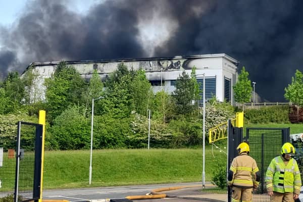 A huge fire ripped through an industrial estate in Cannock. (Credit: Staffordshire Fire and Rescue Service/PA Wire)