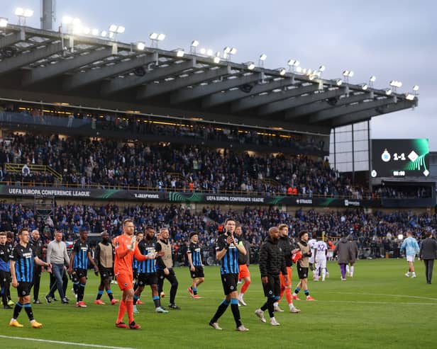 Club Brugge's clash with Fiorentina was briefly paused due to a fan incident.