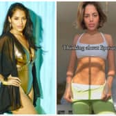 'Love Island' star Malin Andersson has opened up about how liposuction has left her with a 'lumpy tummy'. Pictured left on the dating show in 2016, and right in 2024 seven years after the procedure. Photos by ITV (left) and Instagram/missmalinsara (right).
