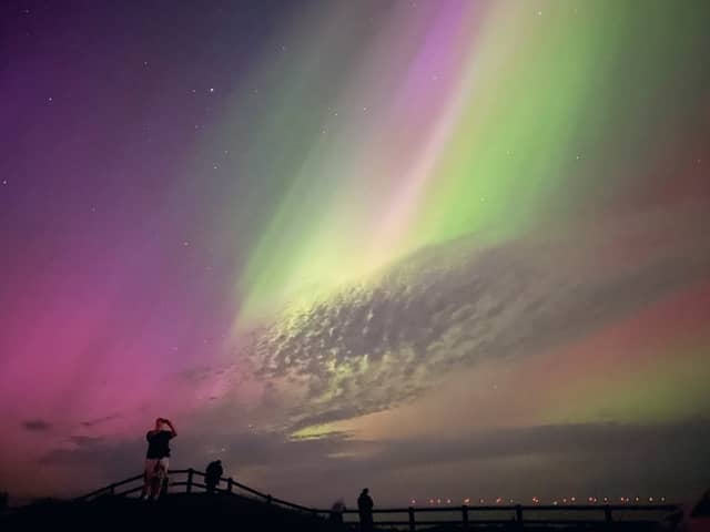 Northern Lights over Mappleton, East Yorkshire. Picture: Sarah Sharpe/PA Wire