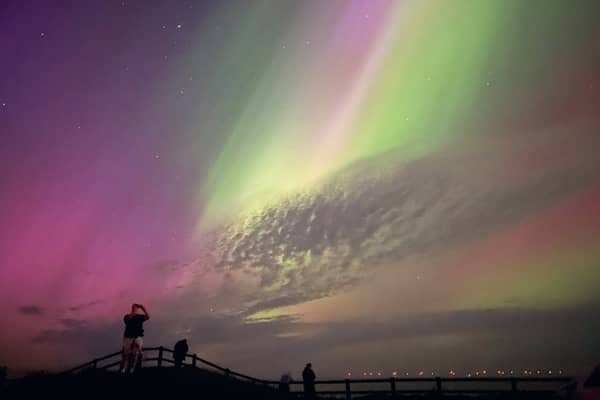 Northern Lights over Mappleton, East Yorkshire. Picture: Sarah Sharpe/PA Wire