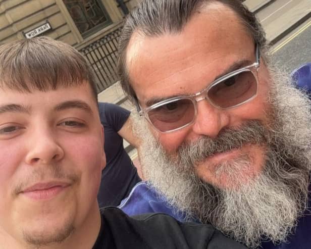 Mathew Evans, 21, met Jack Black as the American actor was on a stroll through Leeds city centre before his gig.