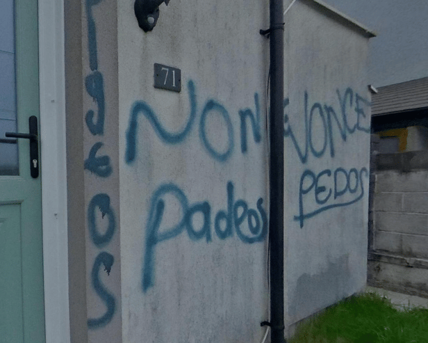 'Charming' Swansea house defaced with graffiti words 'nonce' & 'paedo' selling at £125k. Picture: Rightmove