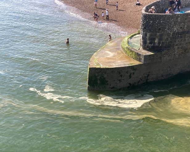 “Smelly brown sludge” that “looks like rancid chicken soup” has been spotted at UK beaches leaving locals and holidaymakers “revolted”. (Photo: David Bramwell/@drbramwell on X)