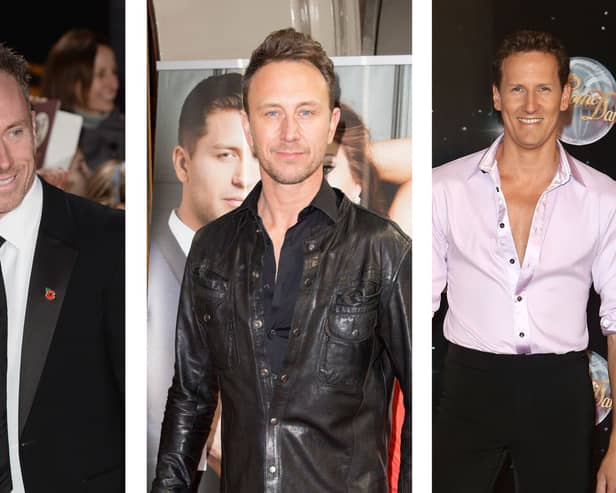 From left, former Strictly stars James Jordan, Ian Waite and Brendan Cole, who will be joining up for the Legends of The Dance Floor theatre tour Pictures: Getty Images 