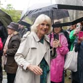 Queen Camilla arrives for a visit to the Church of Saint Mary, Rye, East Sussex, to meet members of the local community. Picture: Gareth Fuller/PA Wire