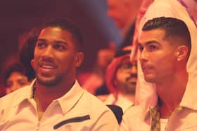 Anthony Joshua was ringside next to Cristiano Ronaldo at the Fury-Usyk fight
