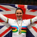 Dame Sarah Storey celebrates winning at the UCI Para-cycling Track World Championships in 2015 (Photo: Bryn Lennon/Getty Images for British Cycling)