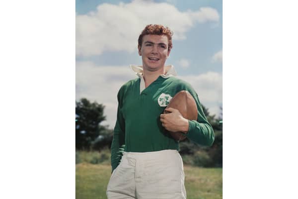 Irish rugby player Tony O'Reilly, right wing for the Ireland national rugby union team during a training session circa October 1958 near Dublin, Ireland Picture: Allsport/Hulton Archive/Getty Images