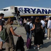 People board a Ryanair flight to Spain at Berlin Brandenburg Airport in September 2021 (Photo: Sean Gallup/Getty Images)