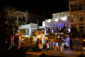 Emergency services are still working to find survivors at the collapsed Medusa Beach Club in Majorca, Spain. (Credit: AFP via Getty Images)