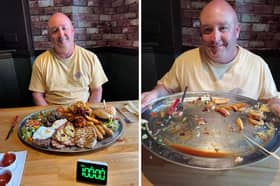 'Mean'steakhouse refuses to pay customer £100 for eating 3.2-kilo mixed grill challenge. Picture: Kennedy News