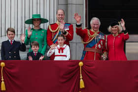 Will Prince George, Princess Charlotte & Prince Louis attend Trooping the Colour 2024 without Kate Middleton? The children at Trooping the Colour 2023 with their parents, the Prince and Princess of Wales, as well as King Charles and Queen Camilla. Picture: AFP via Getty Images