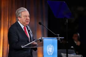 UN Secretary-General Antonio Guterres has delivered a special address on climate action today (Photo: CHARLY TRIBALLEAU/AFP via Getty Images)