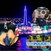Images from Shots! TV episodes, including Blackpool Illuminations, police tape, a conker competition and a wrestling match film set
