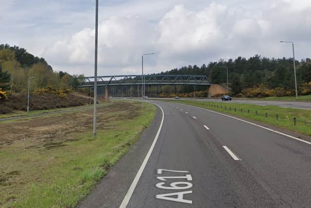 A man has been left with a serious head injury after a boulder was dropped from a bridge on to his passing van on the A617 in Nottinghamshire.