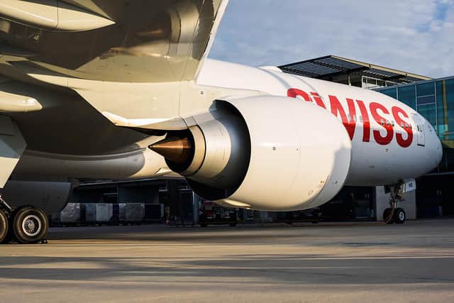 A SwizssAir Boeing 777 on the tarmac, undated photo. A couple was caught in the midst of a sexual act on a Swissair flight from Bangkok, Thailand, to Zurich, Switzerland. (Swiss International Air Lines/NF/newsX)