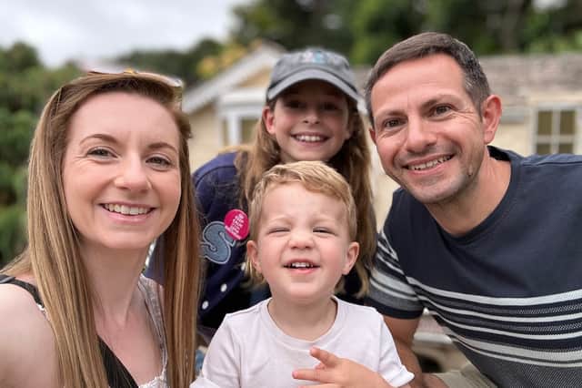 Samantha Mary and her husband Richard with Jack and Isabella