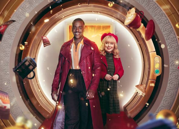 In July 2024, it was announced that Bridgerton’s Nicola Coughlan had joined the cast of the Doctor Who Christmas special. The Doctor Who Christmas special features Ncuti Gatwai and Nicola Coughlan. Photo: BBC Studios/Danny Kasirye/James Pardon