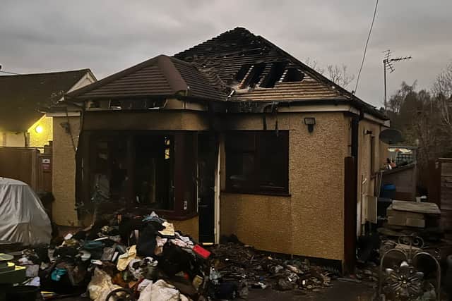The family's home was destroyed in the fire.