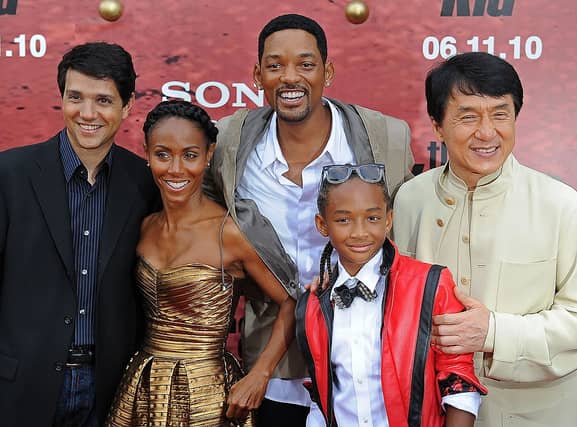 Karate Kid: Legends trailer drops, why is Jaden Smith missing? Actor Ralph Macchio (L), producers Jada Pinkett Smith (2L) and Will Smith (C) and cast members Jaden Smith (2R) and Jackie Chan (R) arrive for the premiere of "The Karate Kid" at the Mann Village Theatre in Los Angeles, California on June 7, 2010. Photo: Robyn Beck/AFP via Getty Images