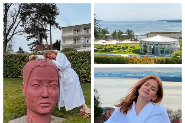 Hollywood actress Isla Fisher checked into a luxury retreat in Germany - that offers fasting and liver packages. (Photo: @buchingerwilhelmi and @islafisher on Instagram)