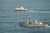 HMS Somerset flanking Russian ship Yantar near UK waters