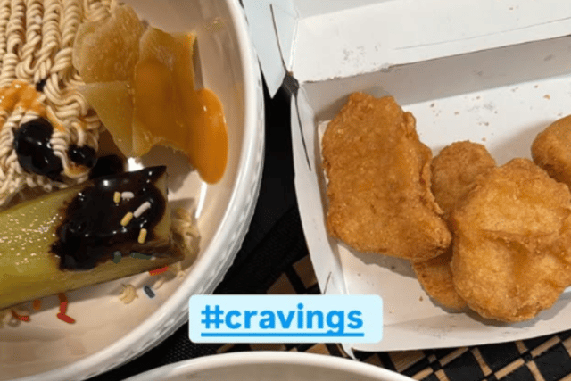 Adult content creator Bonnie Blue shared an image of '#cravings' that sparked rumours she's pregnant after her '1000 men in one day' OnlyFans stunt