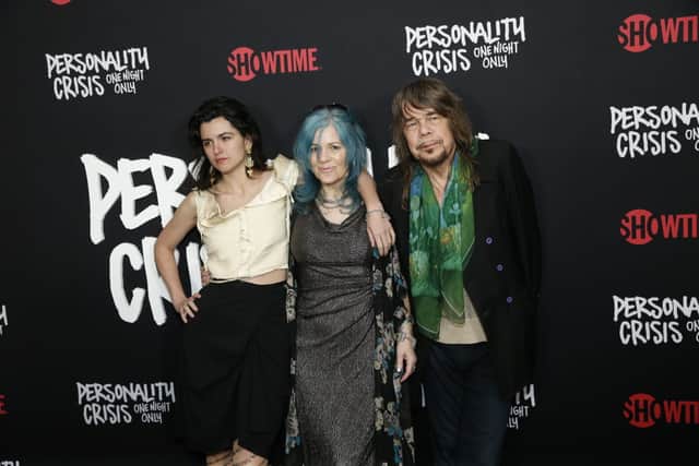 New York Dolls frontman David Johansen dies at 75 after battling stage 4 cancer and a brain tumour. (L-R) Leah Hennessey, Mara Hennessey and David Johansen attend the New York Screening of Showtime's "Personality Crisis: One Night Only" at Metrograph on April 11, 2023 in New York City