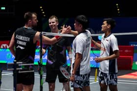 Astrup and Rasmussen were knocked out by Daniel Marthin and Muhammad Shohibul Fikri