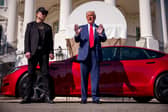 A Cybertruck and a Model S were parked in front of the White House as President Trump offered a show of support for Elon Musk’s Tesla company. (Photo: Getty Images)