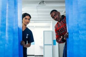 Varada Sethu (L) and Ncuti Gatwa (R) in Doctor Who