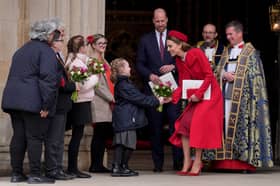 The Prince and Princess of Wales at the annual Commonwealth Day Service of Celebration at Westminster Abbey in March