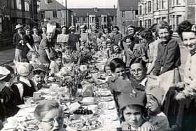 A VJ Day street party in Romsey Avenue, Copnor, Portsmouth, in August 1945.