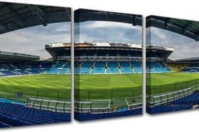 Three-panel canvas print of Elland Road stadium artwork