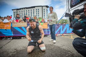 Sam Thompson has crossed the finish line for his Soccer Aid Match Ball Mission challenge, raising more than £1.5m for UNICEF. 