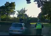 The moment Morgan Swindells is caught by police